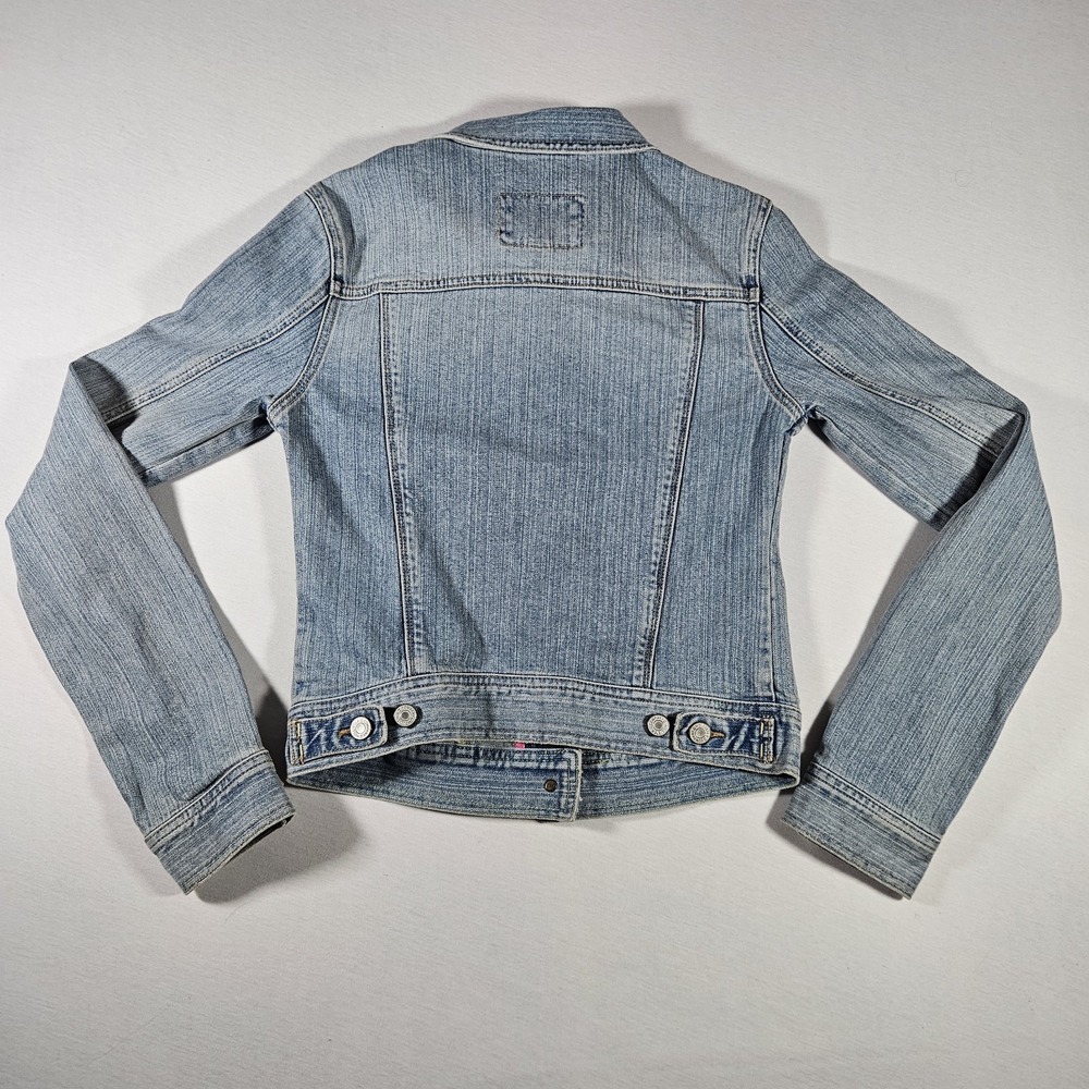Vintage Hollister Co. Jacket Women's Stretch Denim Y2K Trucker Jean Jacket - Picture 2 of 8